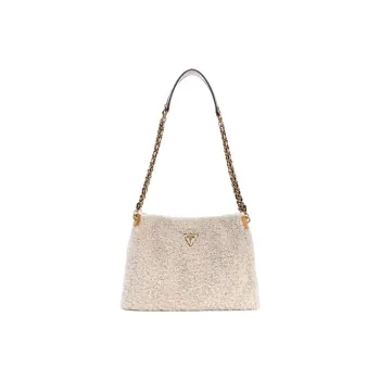 GUESS Faux Fur Crossbody Bag Shoulder Bag Women's Ecru