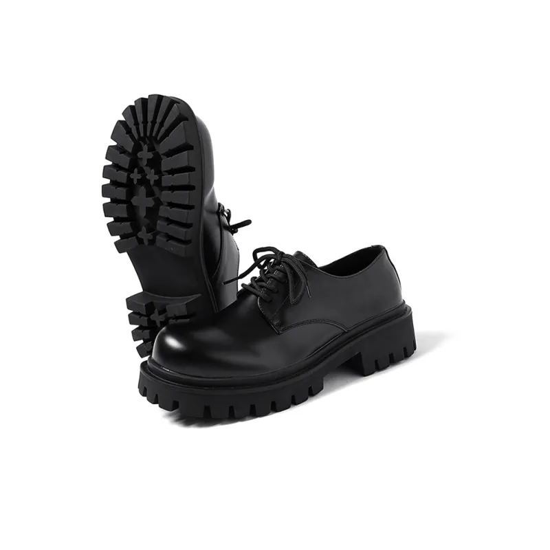 GZZ Dress Shoes Men Low Top Black-3