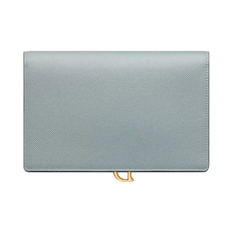 DIOR Saddle Grain Calfskin Saddle Bag, One Shoulder Crossbody Clutch Women's Cloud Blue-3