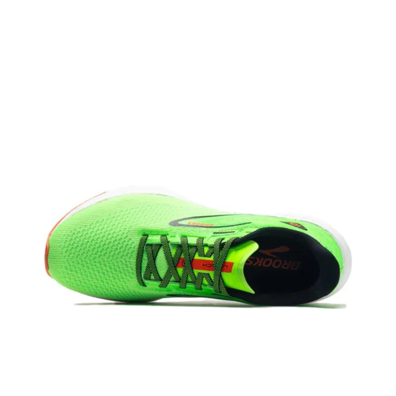 Brooks Launch 10 Cushioning Wear Resistant Low Top Running Shoes Men's Neon Green-4