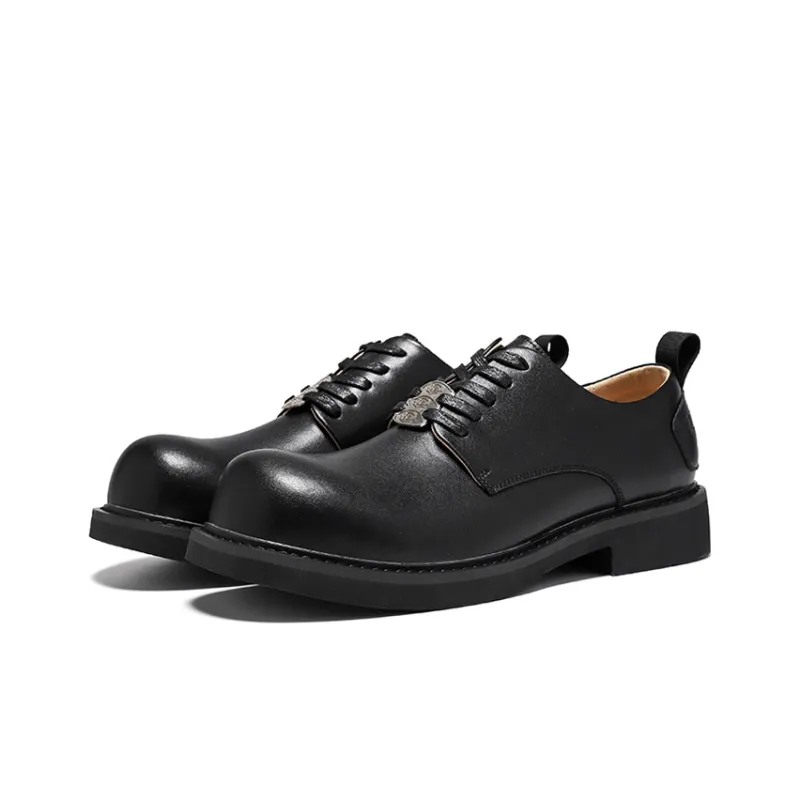 GZZ Dress Shoes Men Low Top Black-1