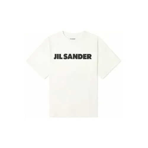 Jil Sander Logo Print Cotton T-shirt Natural/Black