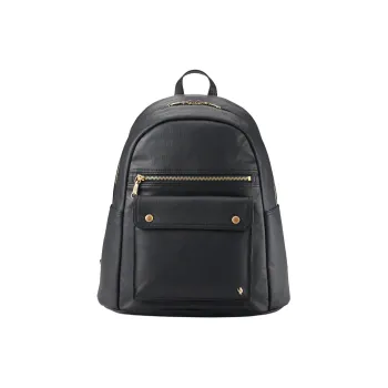 PORTER Linen PU Leather Backpack Unisex Black
