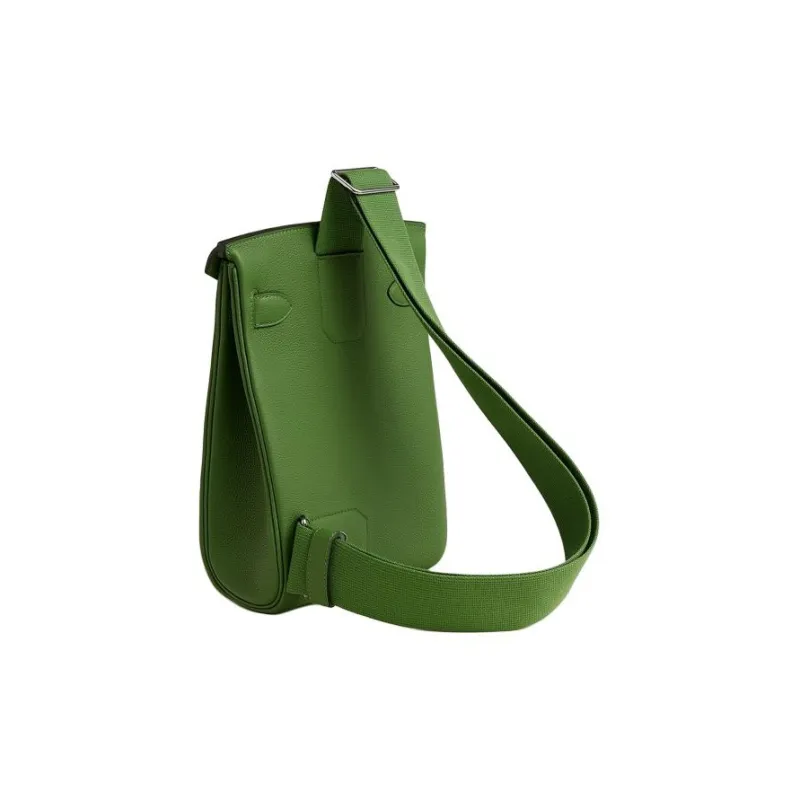 HERMES Hac A Dos Togo Calfskin Shoulder Bag Crossbody Bag Small Size Unisex A8 Yuka Ribbon Green-2
