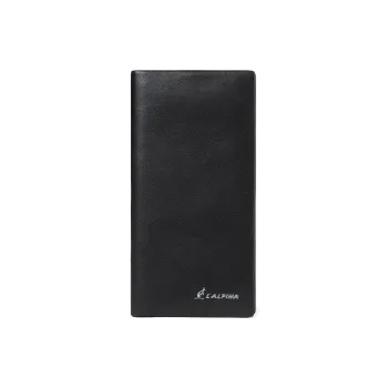 L'ALPINA Cow Leather Card Holder, Ticket Clip, Wallet Men's Black