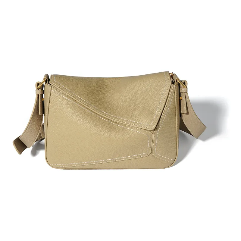 NIUMJ Top Grain Cow Leather Shoulder Bag, Crossbody Bag Women's Oak Gray/Cool Tea Brown/Amber Almond/Hot Cocoa-2