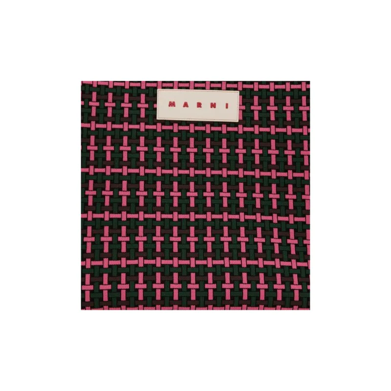 MARNI Leather Tote Bag, Shopping Bag, Handbag Large Size Women's Fuchsia Fluorescent-3