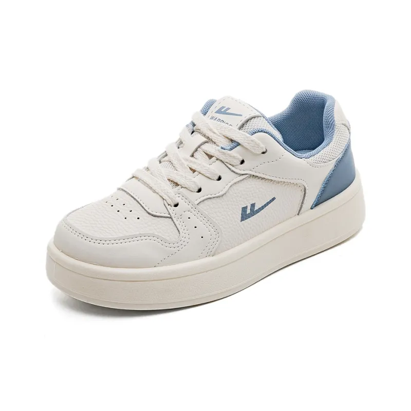 Warrior Non slip Lightweight Low Top Skateboard Shoes Women's Beige Blue-2