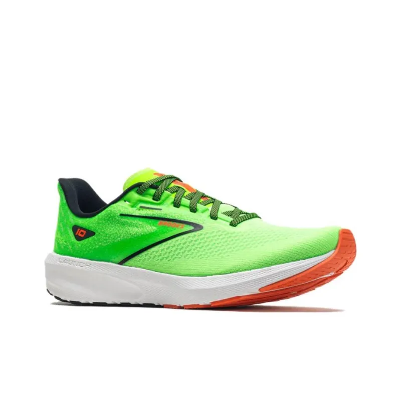 Brooks Launch 10 Cushioning Wear Resistant Low Top Running Shoes Men's Neon Green-3