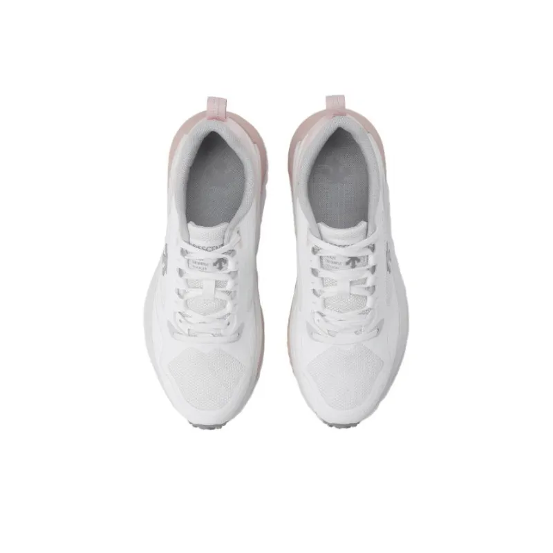 DESCENTE Shock Absorbers With Slip Resistant Features Low Top Casual Running Shoes Unisex Pink White-3