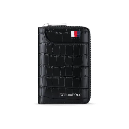 WilliamPOLO Cow Leather Card Holder Mini Unisex White/Black
