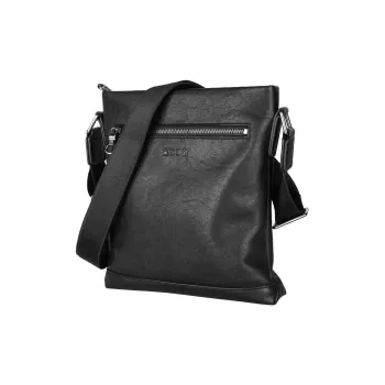 COW Leather Texture Microfiber Synthetic Leather Crossbody Bag Backpack Shoulder Bag Large Size Men's Black