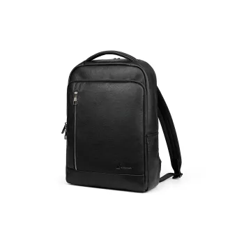 L'ALPINA Top Grain Cow Leather Laptop Backpack Large Size Men's Black
