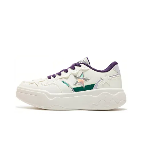 361° Durable Lightweight And Breathable Low-Top Skateboard Shoes Women's White Purple
