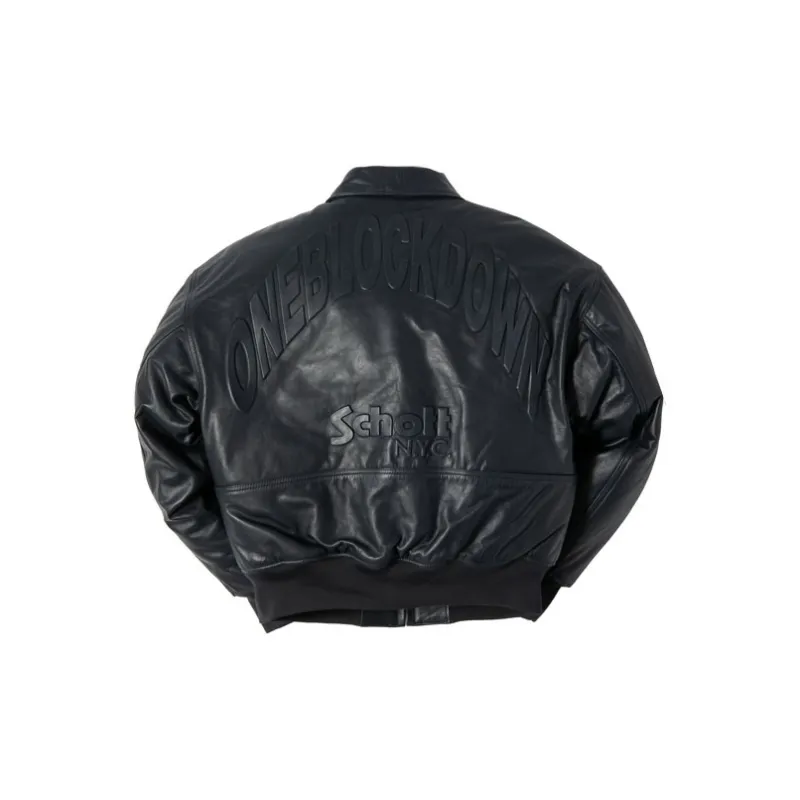Schott N.Y.C. x One Block Down SS24 Leather Jacket Unisex Black-1