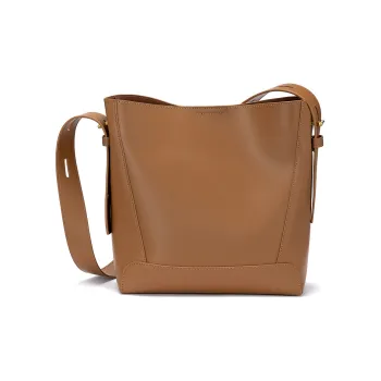 ROBERTA DI CAMERINO Cow Leather Bucket Bag, Underarm Bag, Shoulder Bag Medium Size Women's Caramel