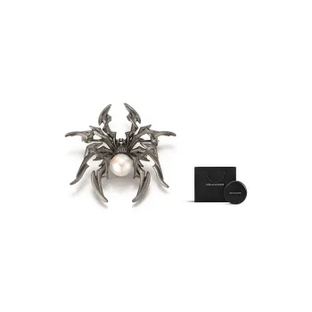 IDEAGEMER 925 Sterling Silver Shell Pearl Brooches Men's