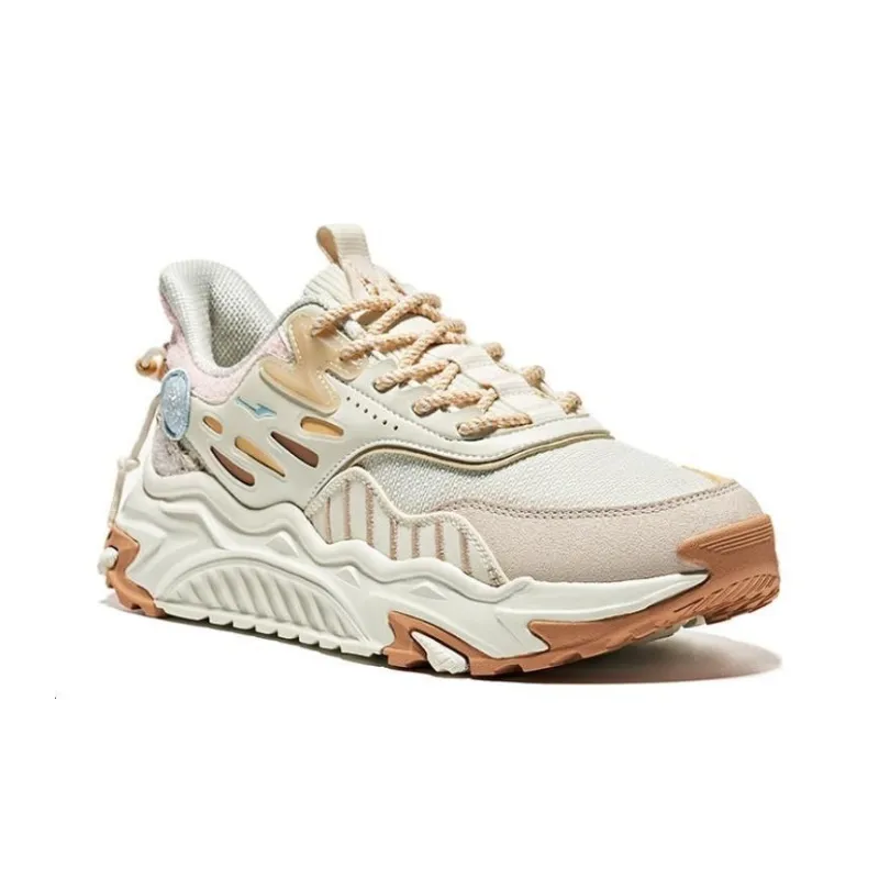 Erke Xun Casual Shoes Women's Low Top Unbleached Original Color/Gray Paint-3
