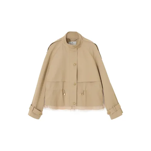 XIANGYING Trench Coats Women's Khaki