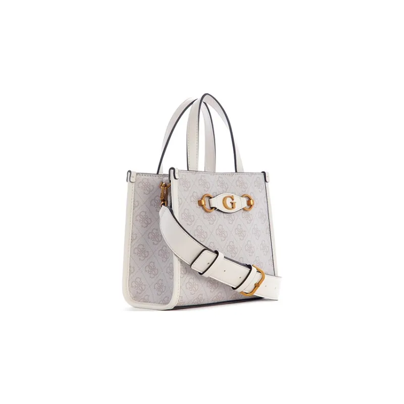 GUESS Artificial Leather Tote Bag Shopping Bag Shoulder Bag Crossbody Bag Handbag Mini Women's White-1