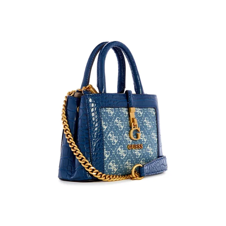 GUESS Artificial Leather Handbag Shoulder Bag Crossbody Bag Mini Women's Denim Blue-1