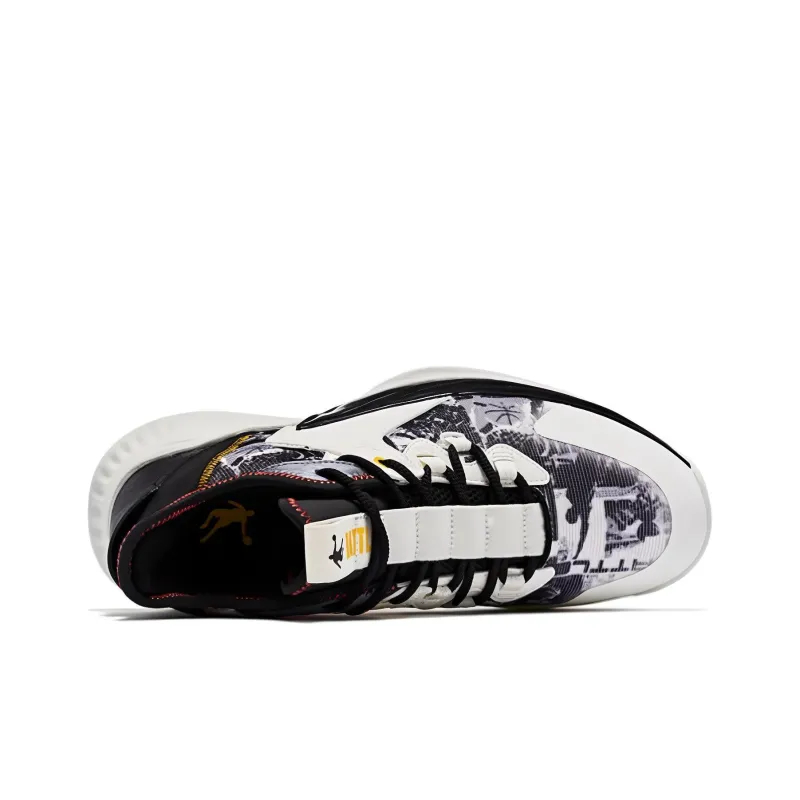 QIAODAN Abrasion Resistant, Breathable, Lightweight Low Top Basketball Shoes Men's Black White-2