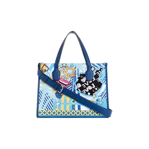 GUESS Handbags Blue Puzzle Rainbow