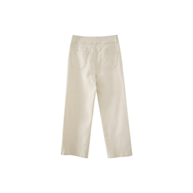 YALIDA Jeans Women's Beige-1