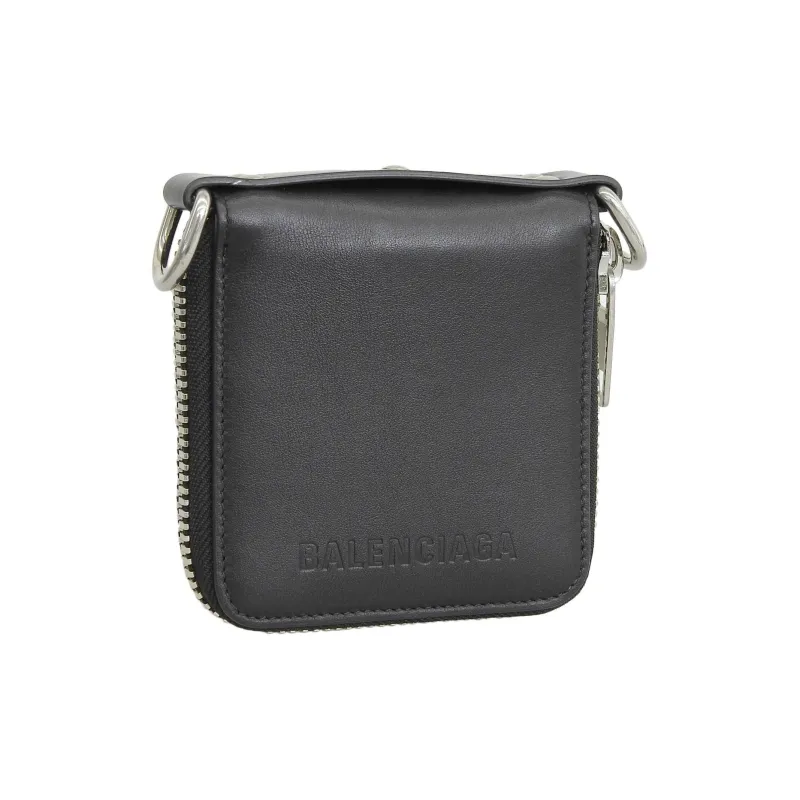 Balenciaga Bondage Smooth Cow Leather Wallet Men's Black-1