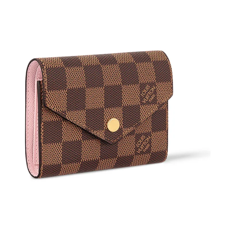 LOUIS VUITTON Wallet Victorine Damier Ebene Rose Ballerine-1