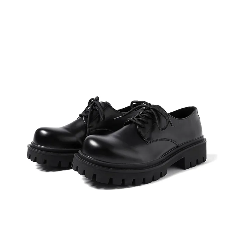 GZZ Dress Shoes Men Low Top Black-1