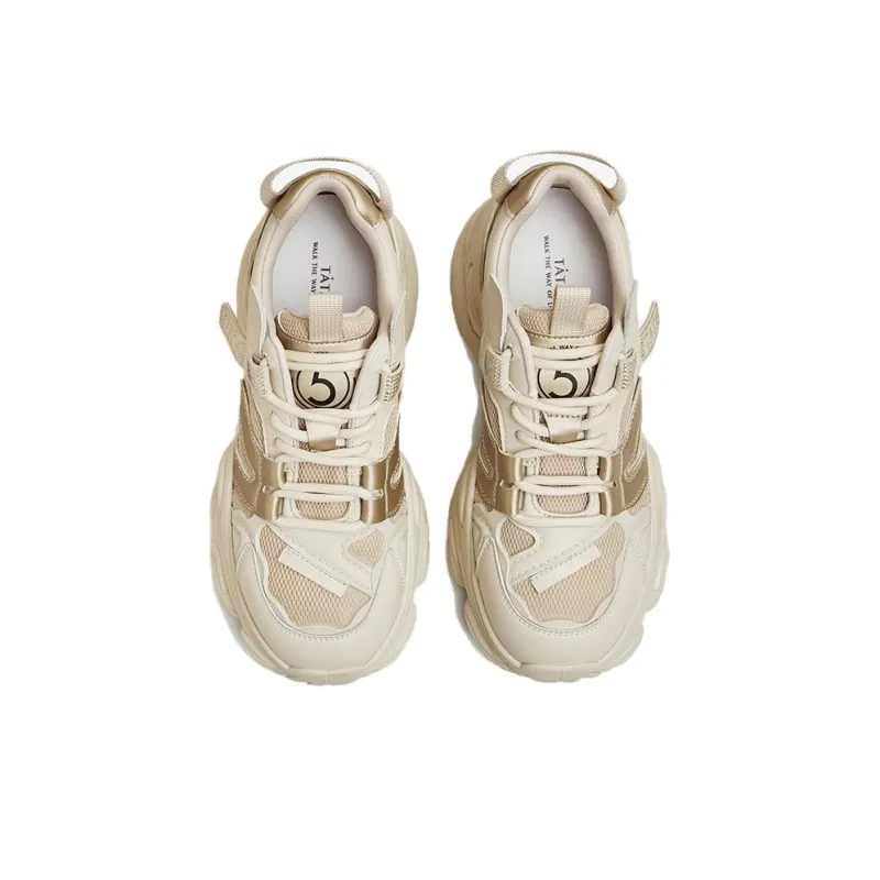 TATA Chunky Sneakers Women's Low Top Solid Color-18