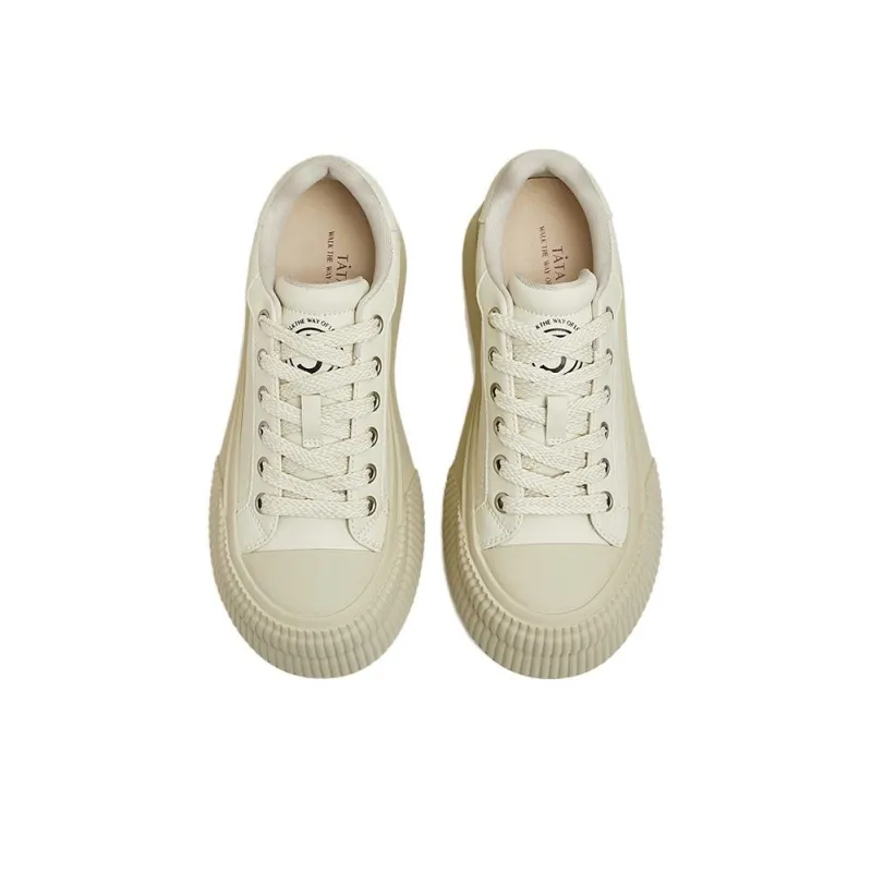 TATA Skateboard Shoes Women's Low Top Solid Color-5