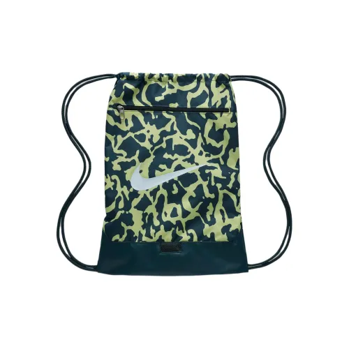 Nike Polyester Backpack Men's Dark Jungle & Light Lemon & White