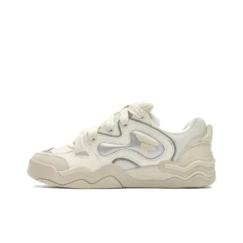 FILA FUSION KICK Wave Bottom Sneakers Cushioning, Wear Resistant Low Top Skateboard Shoes Women's White