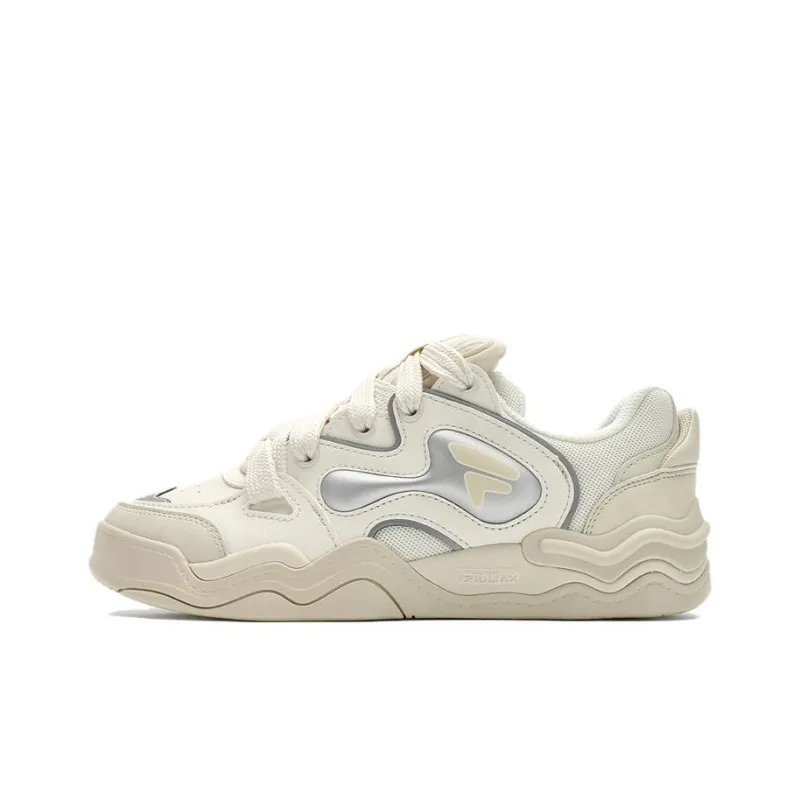 FILA FUSION KICK Wave Bottom Sneakers Cushioning, Wear Resistant Low Top Skateboard Shoes Women's White-0