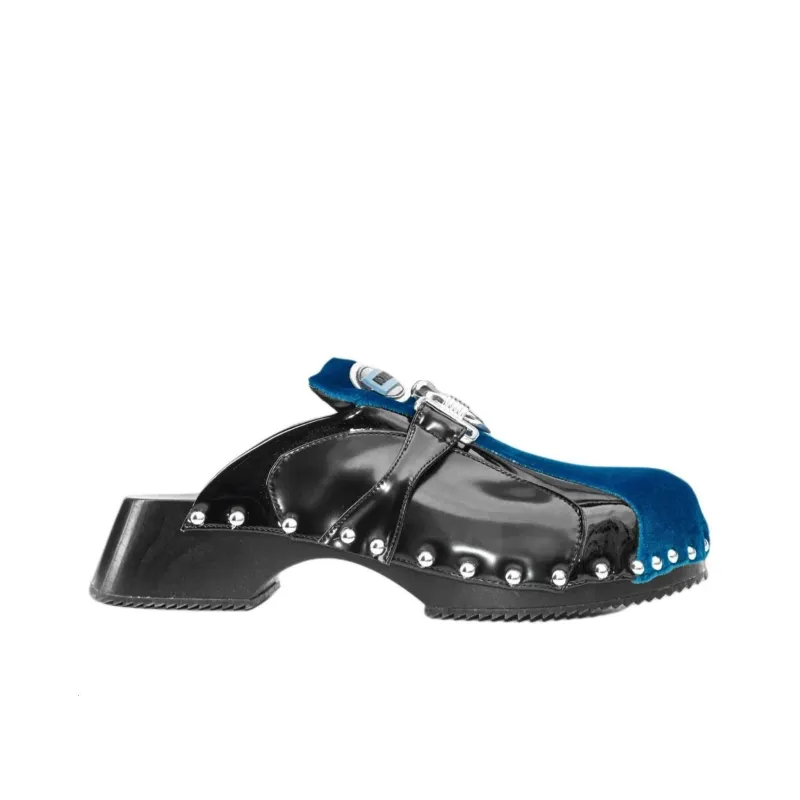 ANCUTA SARCA Wrap-toe Slippers 4.7cm Women's Blue Black-1