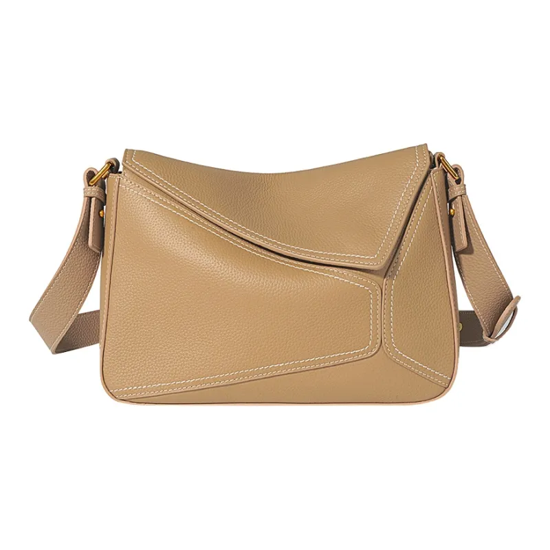 NIUMJ Top Grain Cow Leather Shoulder Bag, Crossbody Bag Women's Oak Gray/Cool Tea Brown/Amber Almond/Hot Cocoa-1