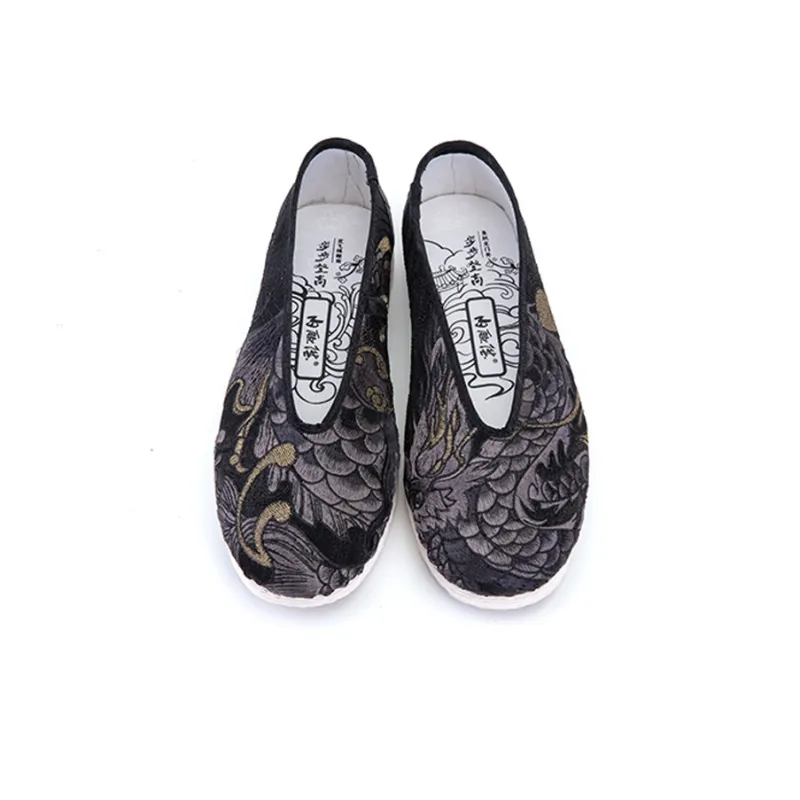 Neiliansheng Casual Shoes Men's Black Floral-2