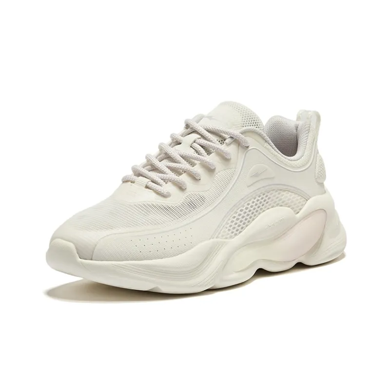 Erke Chongshun Durable Breathable Low Top Casual Shoes Women's Microcrystal White Morning Mist Purple-2