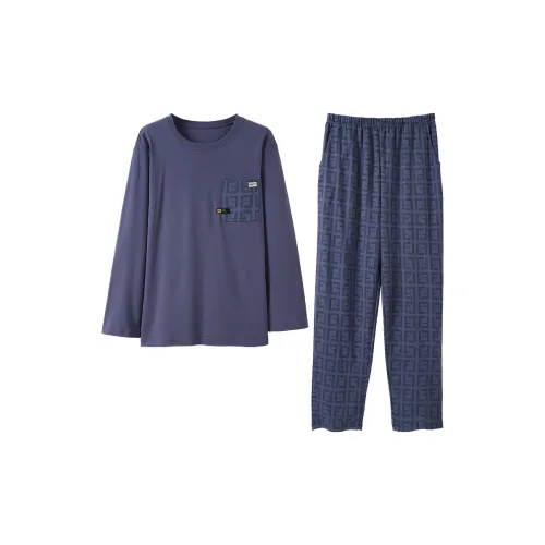 WOLFSFUL Pajama Set Men's Gray Blue