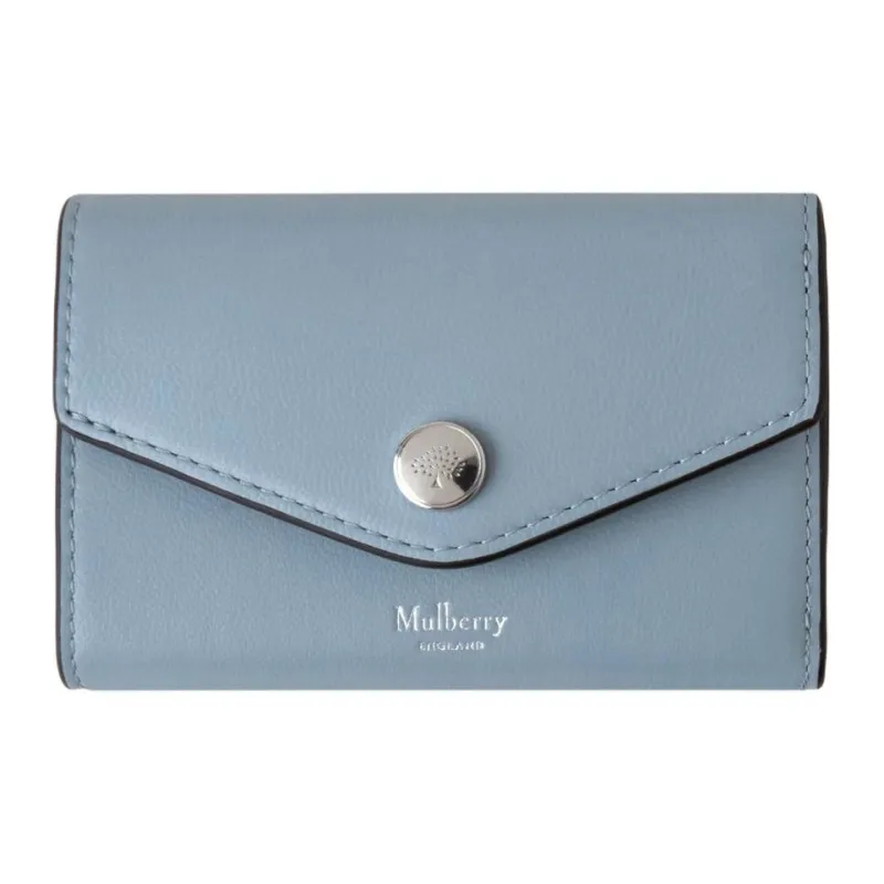 Mulberry Smooth Calf Leather Wallet Women's Blue-0