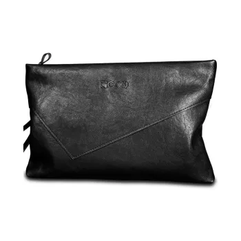 COW Microfiber Synthetic Leather Clutches Wallets Large Size Men's Black