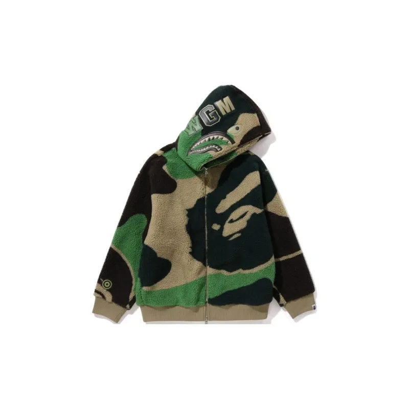Bape Mega Abc Camo Shark Boa Hoodie Jacket-1