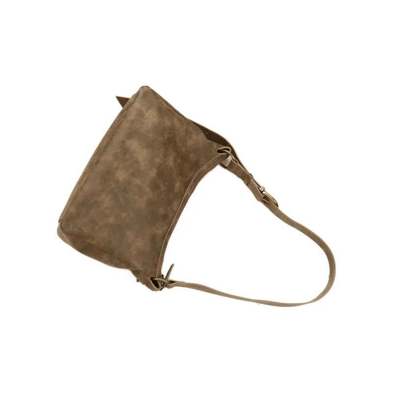 Guuka Fabric Shoulder Bag, Crossbody Bag Unisex Brown-3