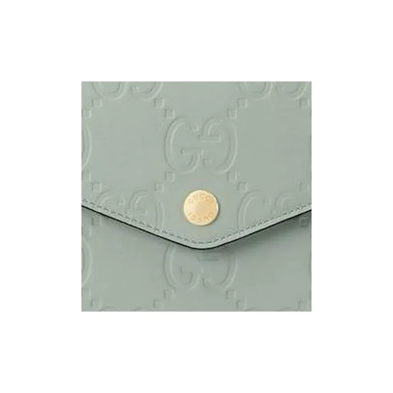 GUCCI Leather Crossbody Bag Shoulder Bag Women's Light Green-8