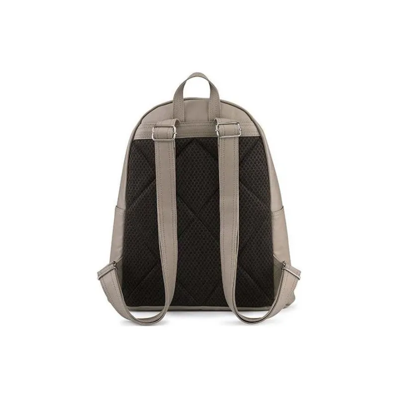 PORTER Linen PU Leather Backpack Unisex Warm Gray-2