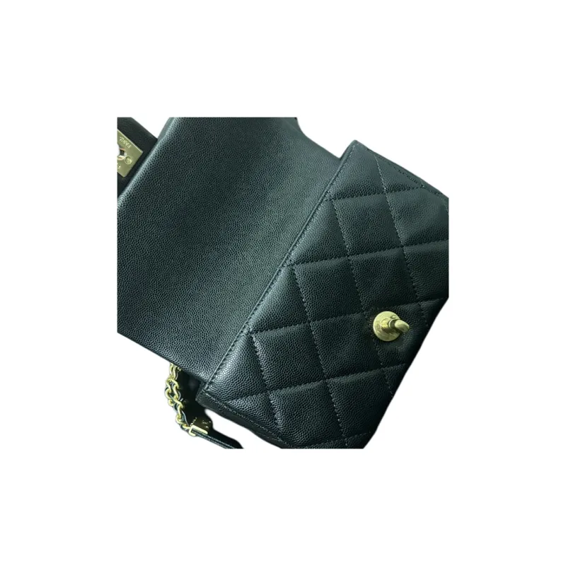 CHANEL Litchi Grain Cow Leather Fanny Pack Coin Purse Regular Women's Black-2