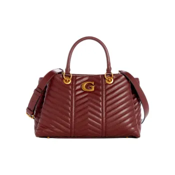 GUESS Litchi Grain Artificial Leather Handbag Shoulder Bag Crossbody Bag Women's Burgundy Red