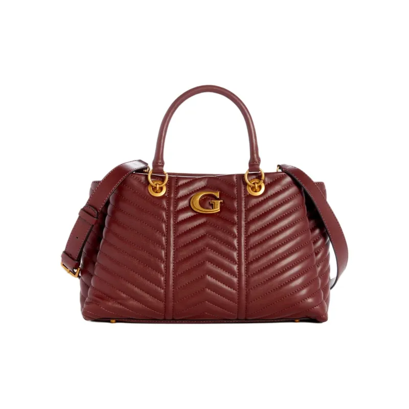 GUESS Litchi Grain Artificial Leather Handbag Shoulder Bag Crossbody Bag Women's Burgundy Red-0